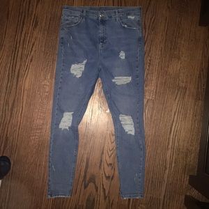 Topshop distressed Moto skinny jeans